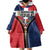 Personalized Dominican Republic 1844 Wearable Blanket Hoodie Coat Of Arms Zipper Stylized