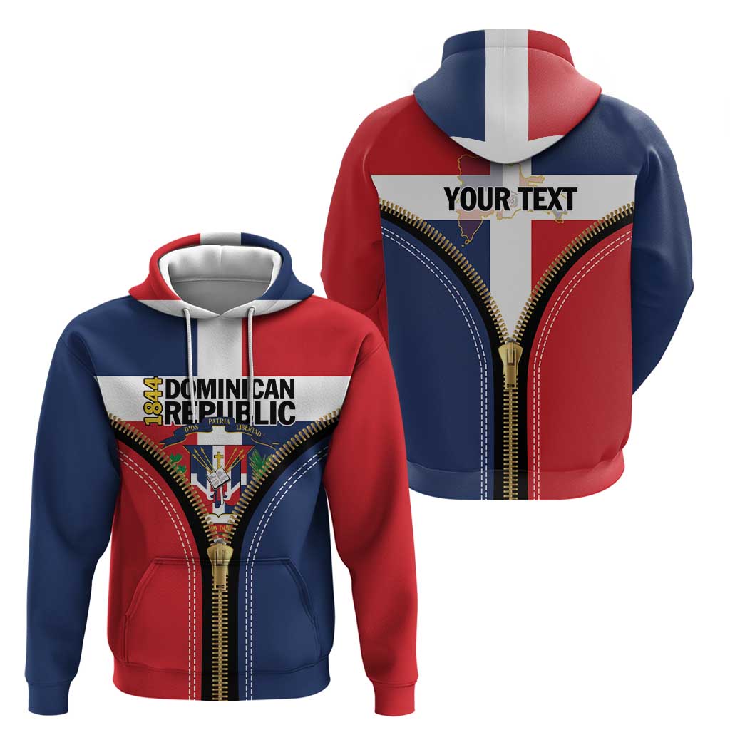 Personalized Dominican Republic 1844 Zip Hoodie Coat Of Arms Zipper Stylized