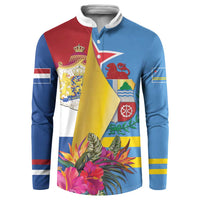 Aruba-Netherlands Button Sweatshirt Tropical Unique Style