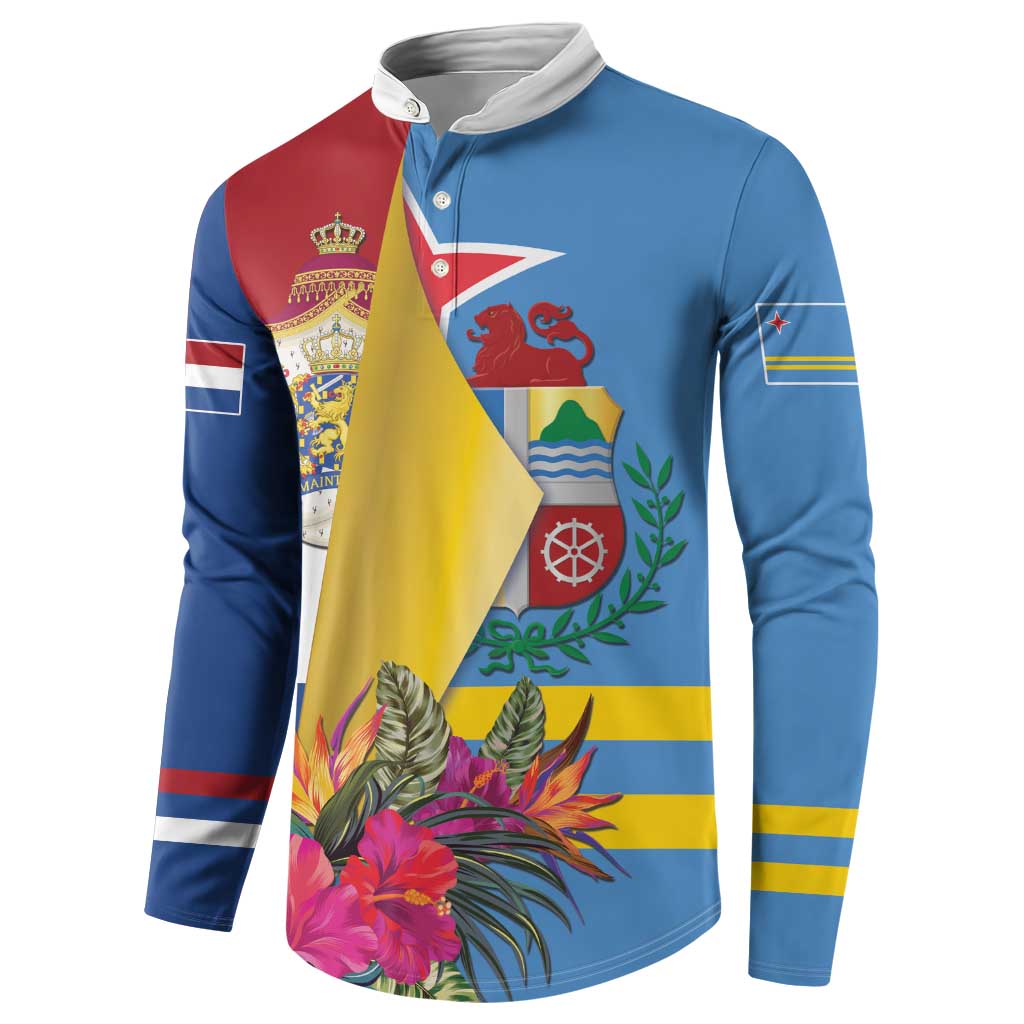 Aruba-Netherlands Button Sweatshirt Tropical Unique Style