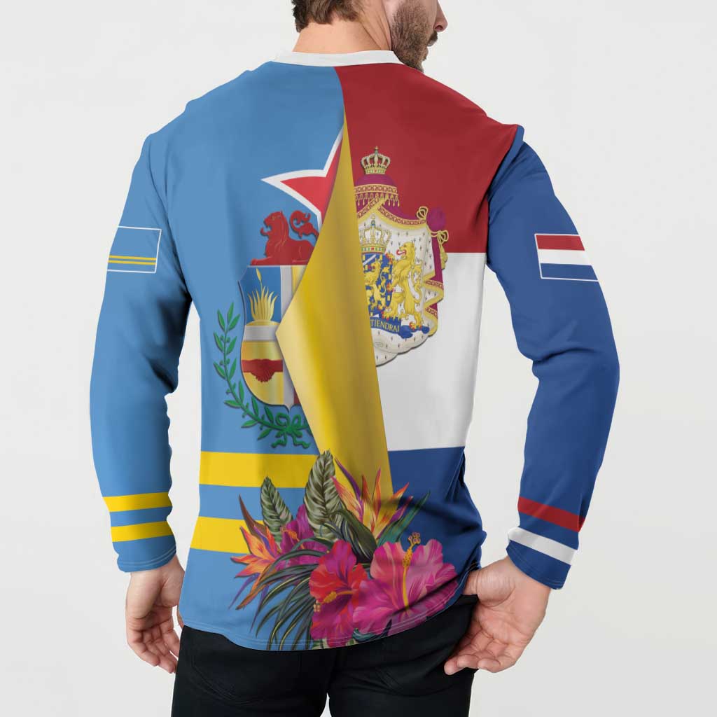 Aruba-Netherlands Button Sweatshirt Tropical Unique Style