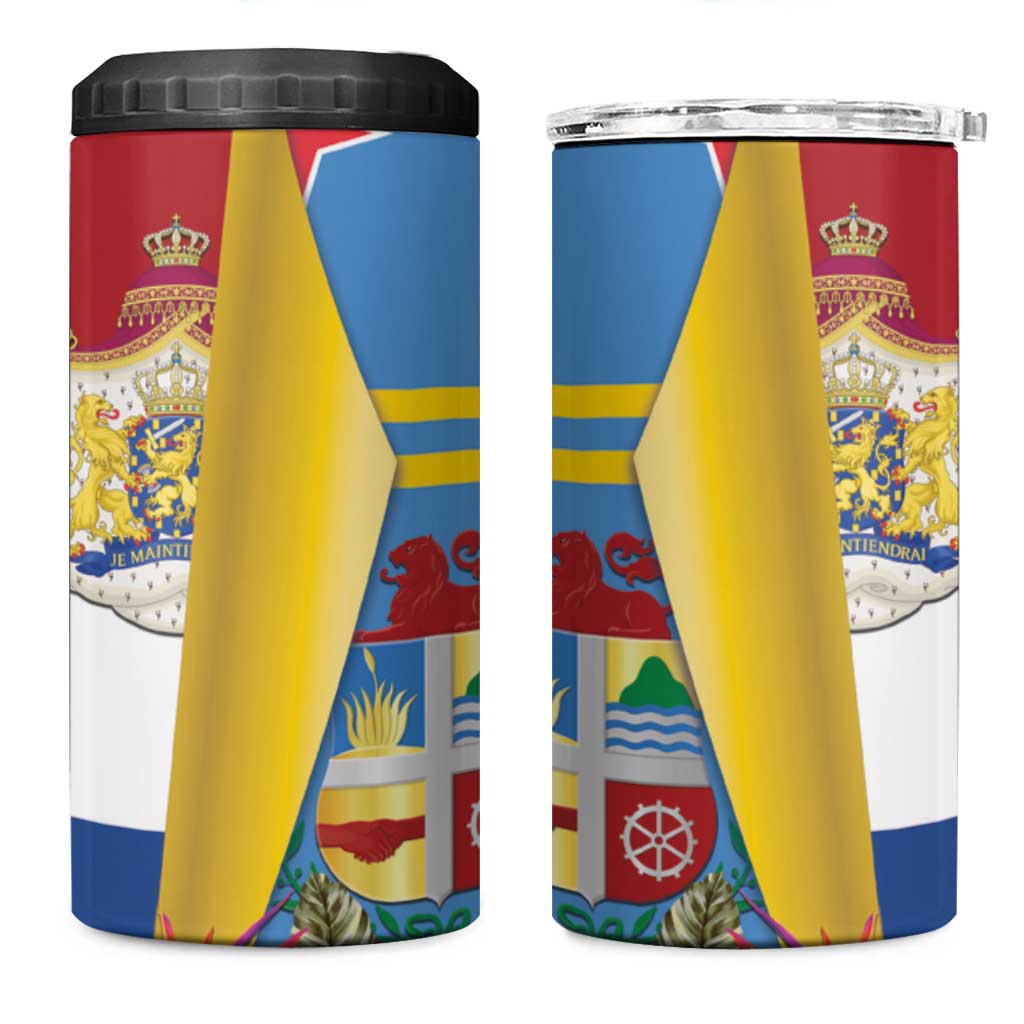 Aruba x Netherlands 4 in 1 Can Cooler Tumbler Tropical Unique Style