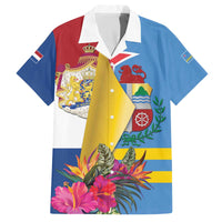 Aruba-Netherlands Family Matching Off The Shoulder Long Sleeve Dress and Hawaiian Shirt Tropical Unique Style