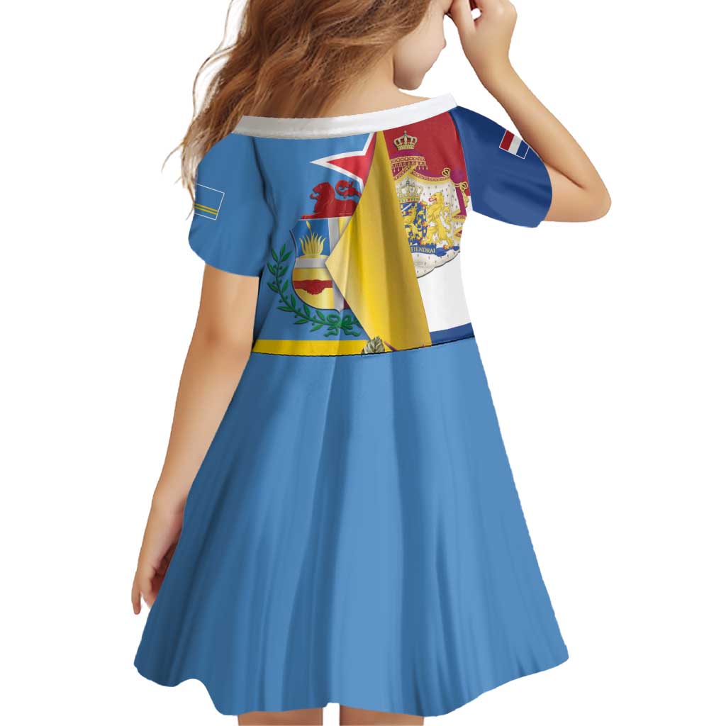 Aruba-Netherlands Family Matching Off Shoulder Short Dress and Hawaiian Shirt Tropical Unique Style