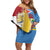 Aruba-Netherlands Family Matching Off Shoulder Short Dress and Hawaiian Shirt Tropical Unique Style
