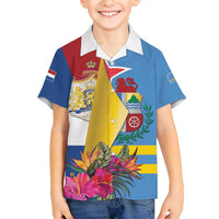 Aruba-Netherlands Family Matching Off Shoulder Short Dress and Hawaiian Shirt Tropical Unique Style