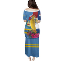 Aruba-Netherlands Family Matching Puletasi and Hawaiian Shirt Tropical Unique Style