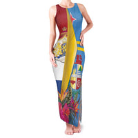 Aruba-Netherlands Family Matching Tank Maxi Dress and Hawaiian Shirt Tropical Unique Style