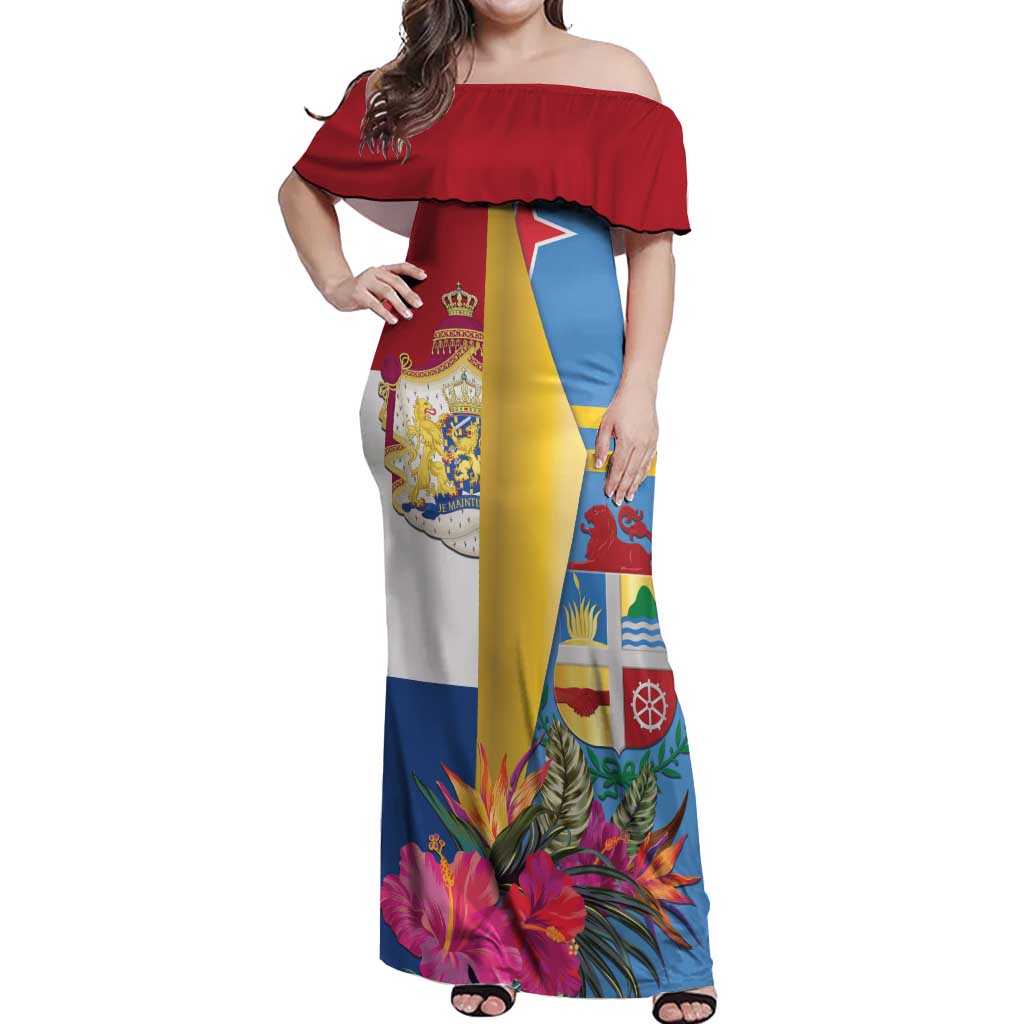 Aruba-Netherlands Off Shoulder Maxi Dress Tropical Unique Style