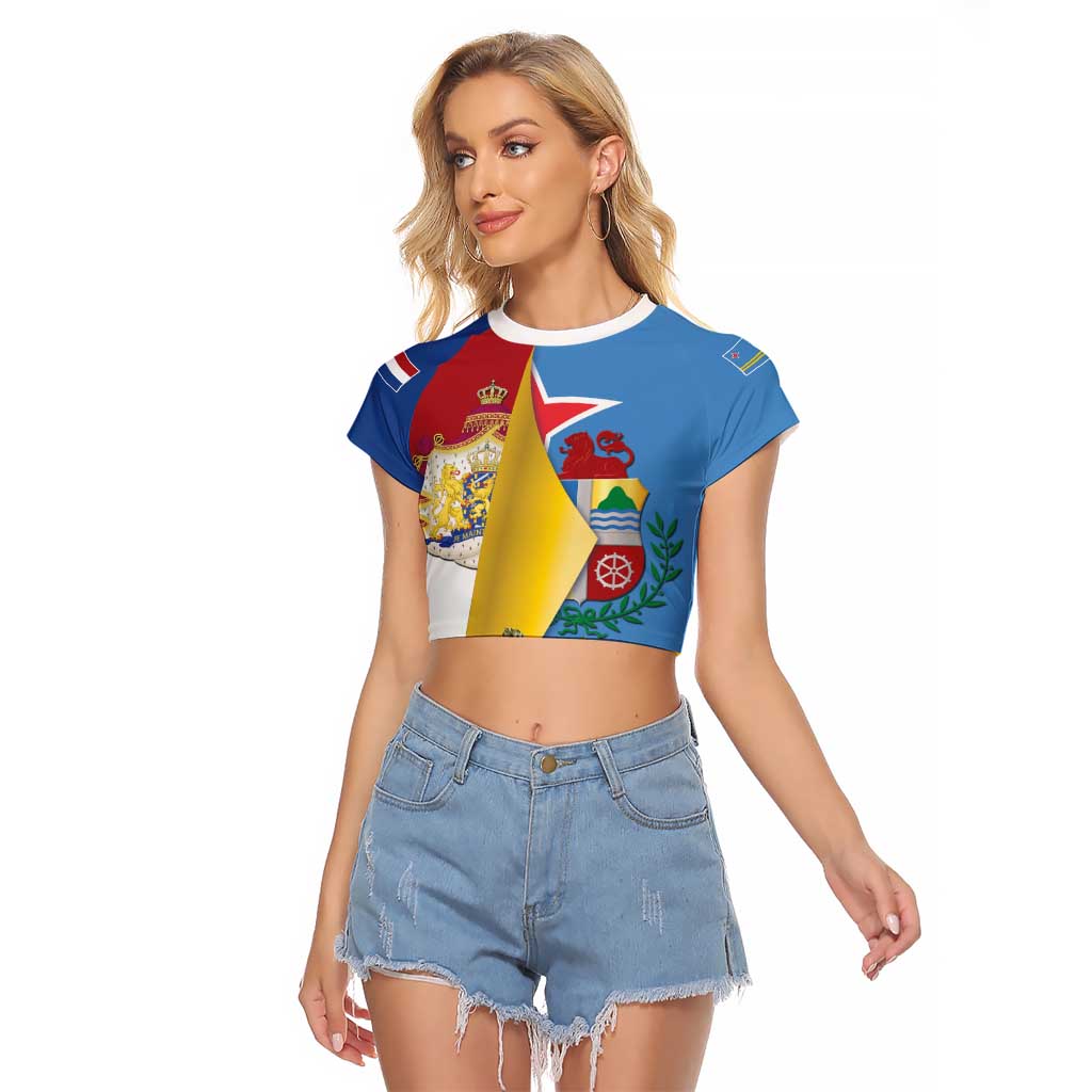 Aruba-Netherlands Raglan Cropped T Shirt Tropical Unique Style