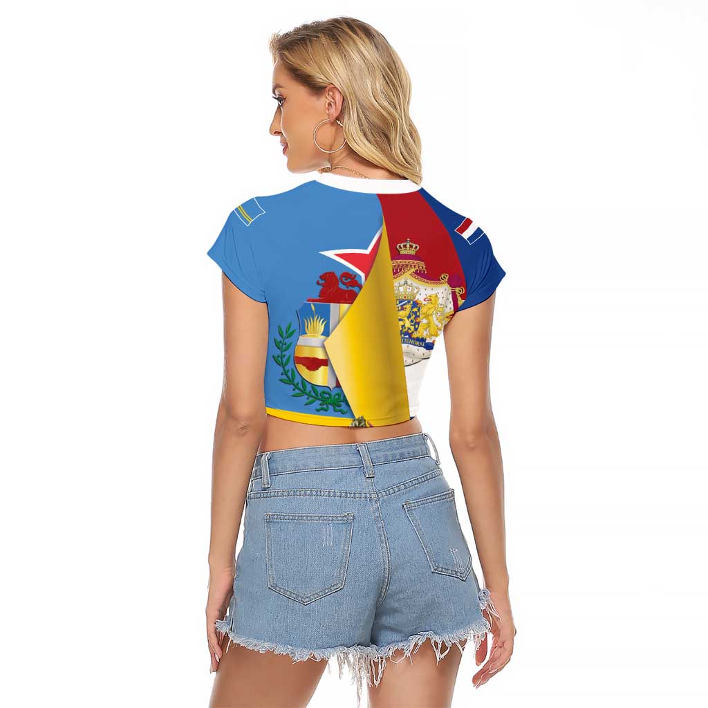 Aruba-Netherlands Raglan Cropped T Shirt Tropical Unique Style