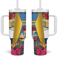 Aruba x Netherlands Tumbler With Handle Tropical Unique Style