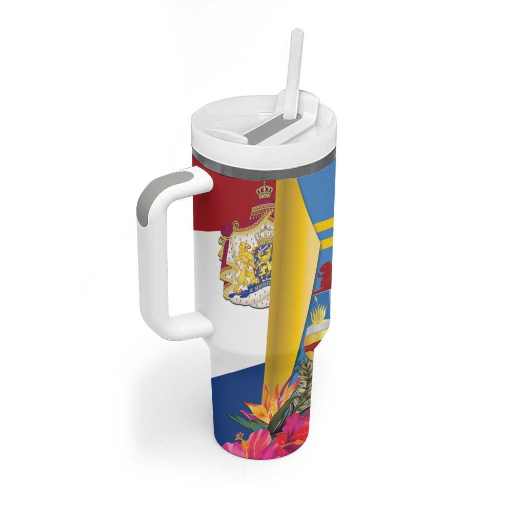 Aruba x Netherlands Tumbler With Handle Tropical Unique Style