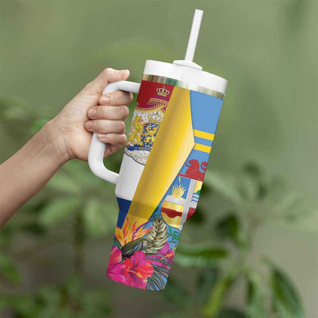 Aruba x Netherlands Tumbler With Handle Tropical Unique Style