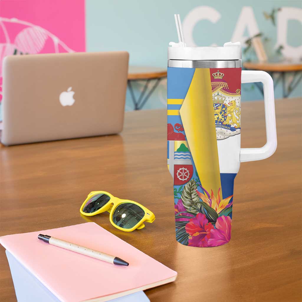 Aruba x Netherlands Tumbler With Handle Tropical Unique Style