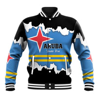 Aruba Dushi Tera Baseball Jacket Coat Of Arms Torn Paper Stylized