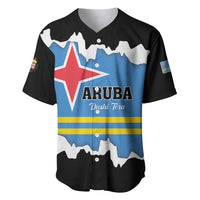 Aruba Dushi Tera Baseball Jersey Coat Of Arms Torn Paper Stylized