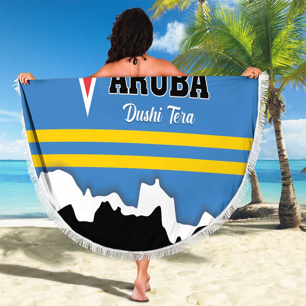 Aruba Dushi Tera Beach Blanket Coat Of Arms Torn Paper Stylized