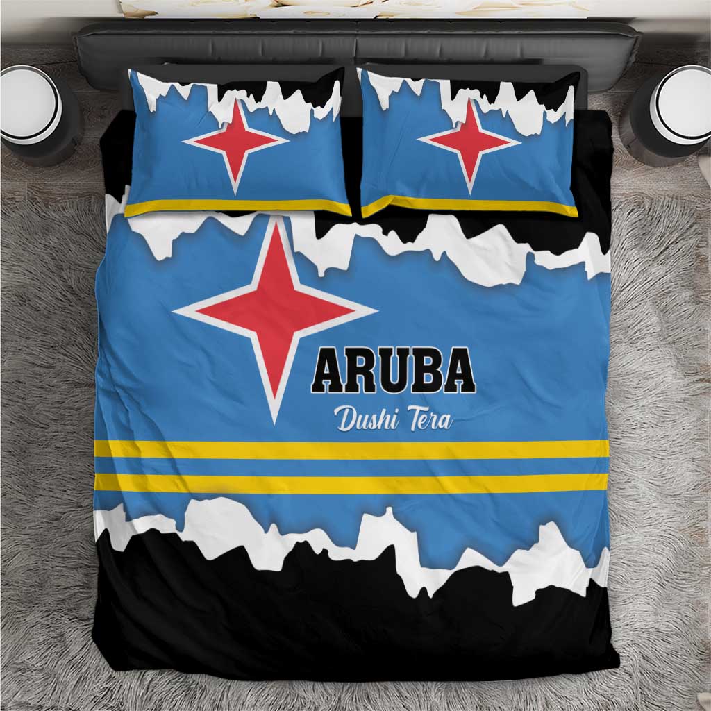 Aruba Dushi Tera Bedding Set Coat Of Arms Torn Paper Stylized