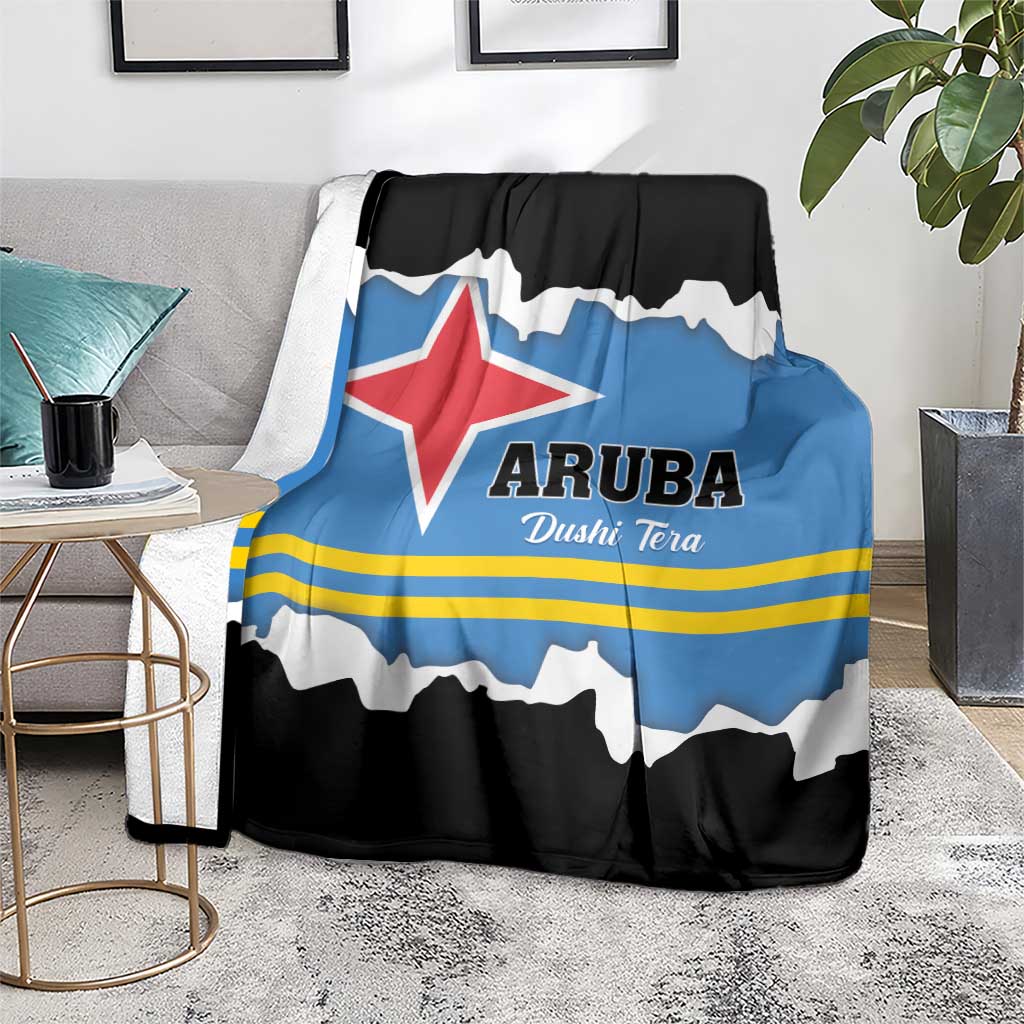 Aruba Dushi Tera Blanket Coat Of Arms Torn Paper Stylized