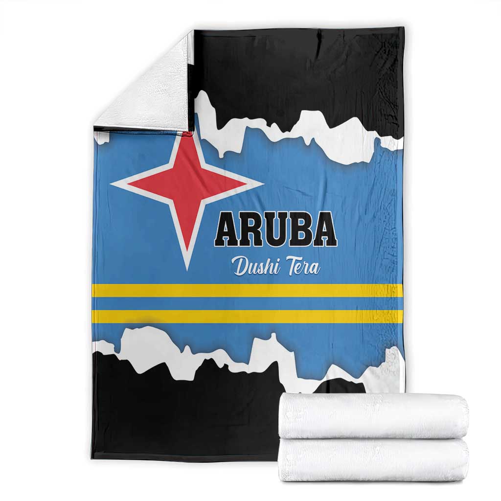 Aruba Dushi Tera Blanket Coat Of Arms Torn Paper Stylized
