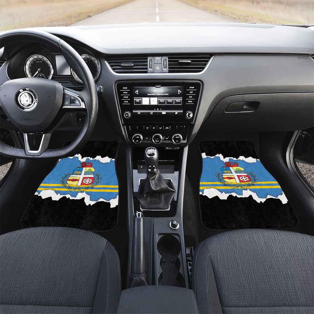 Aruba Dushi Tera Car Mats Coat Of Arms Torn Paper Stylized