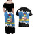 Aruba Dushi Tera Couples Matching Off Shoulder Maxi Dress and Hawaiian Shirt Coat Of Arms Torn Paper Stylized