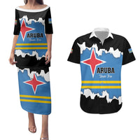 Aruba Dushi Tera Couples Matching Puletasi and Hawaiian Shirt Coat Of Arms Torn Paper Stylized