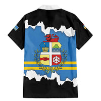 Aruba Dushi Tera Family Matching Mermaid Dress and Hawaiian Shirt Coat Of Arms Torn Paper Stylized