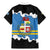 Aruba Dushi Tera Family Matching Mermaid Dress and Hawaiian Shirt Coat Of Arms Torn Paper Stylized