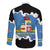 Aruba Dushi Tera Family Matching Off The Shoulder Long Sleeve Dress and Hawaiian Shirt Coat Of Arms Torn Paper Stylized