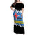 Aruba Dushi Tera Family Matching Off Shoulder Maxi Dress and Hawaiian Shirt Coat Of Arms Torn Paper Stylized