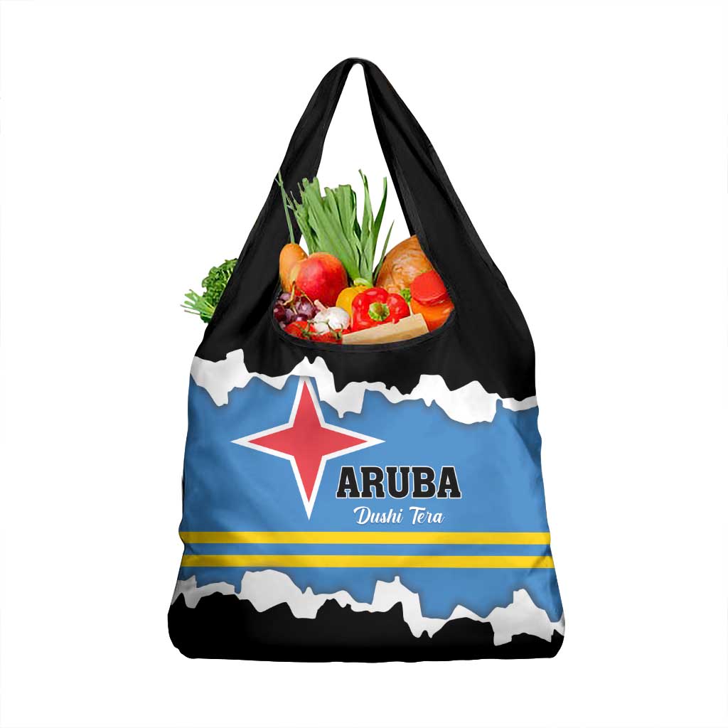 Aruba Dushi Tera Grocery Bag Coat Of Arms Torn Paper Stylized