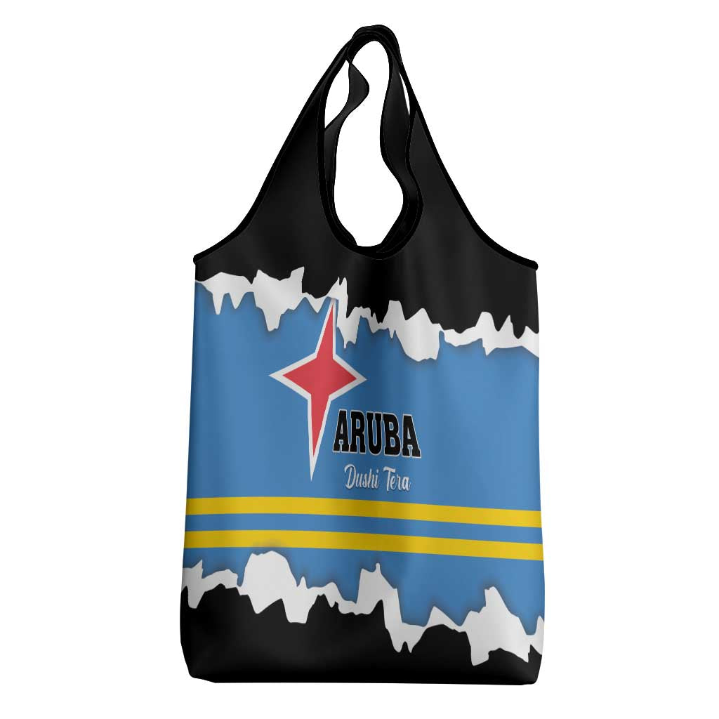 Aruba Dushi Tera Grocery Bag Coat Of Arms Torn Paper Stylized