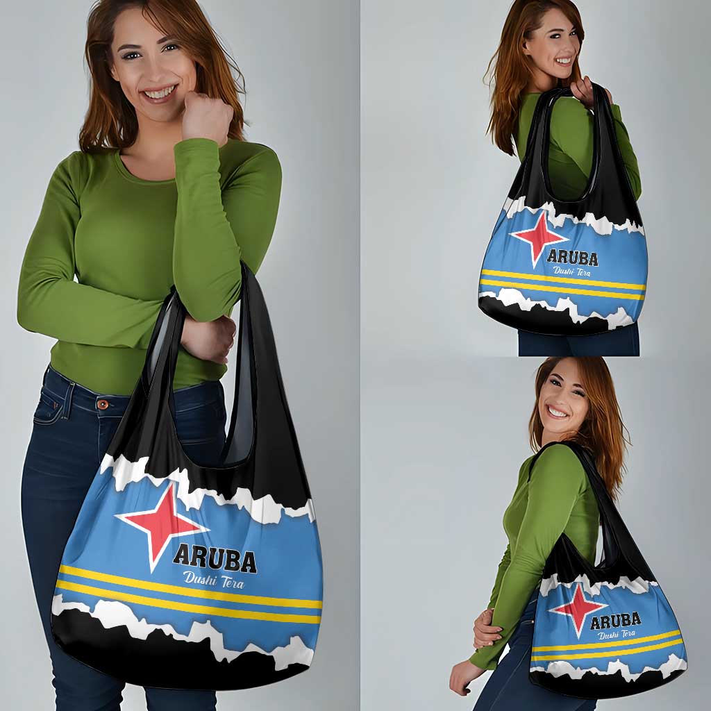 Aruba Dushi Tera Grocery Bag Coat Of Arms Torn Paper Stylized