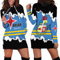 Aruba Dushi Tera Hoodie Dress Coat Of Arms Torn Paper Stylized