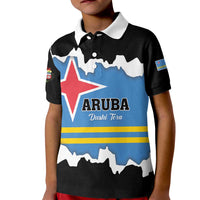 Aruba Dushi Tera Kid Polo Shirt Coat Of Arms Torn Paper Stylized
