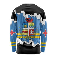 Aruba Dushi Tera Long Sleeve Shirt Coat Of Arms Torn Paper Stylized