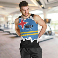 Aruba Dushi Tera Men Tank Top Coat Of Arms Torn Paper Stylized