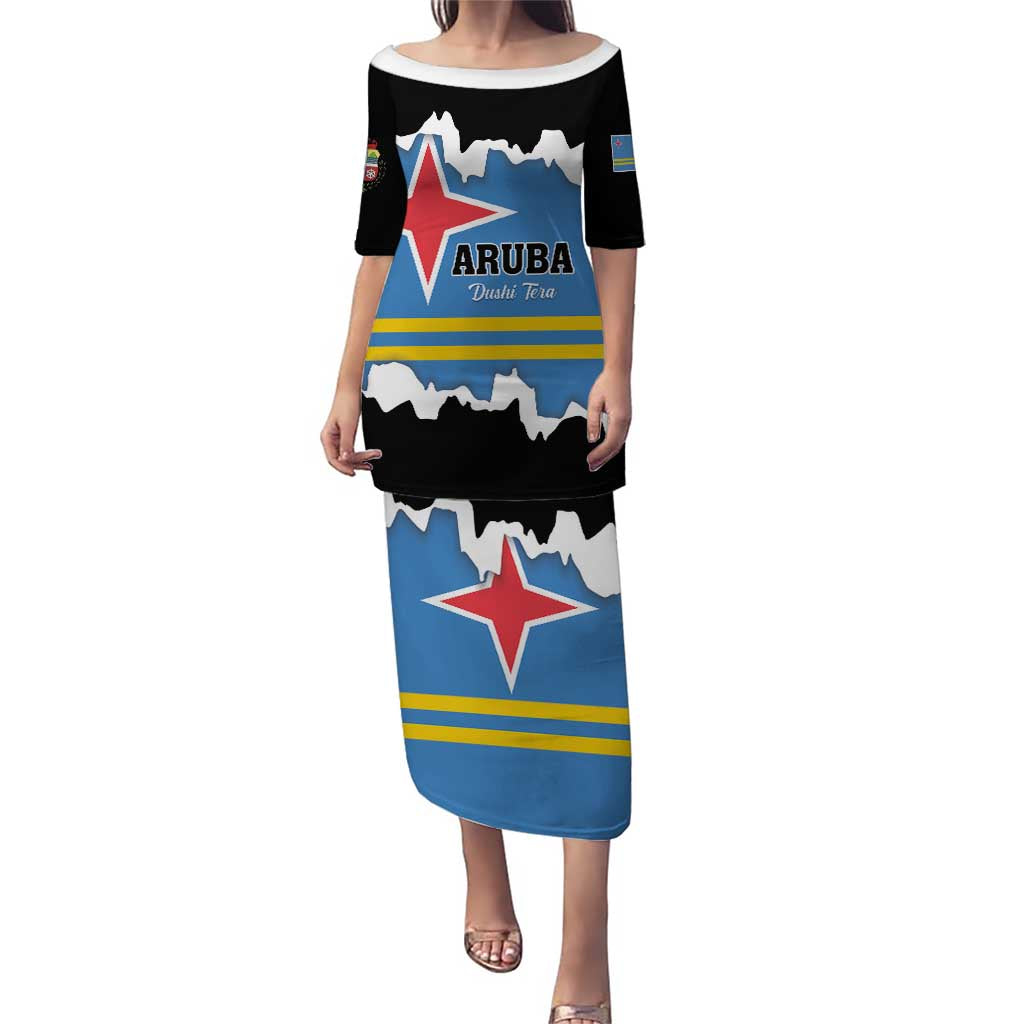 Aruba Dushi Tera Puletasi Coat Of Arms Torn Paper Stylized