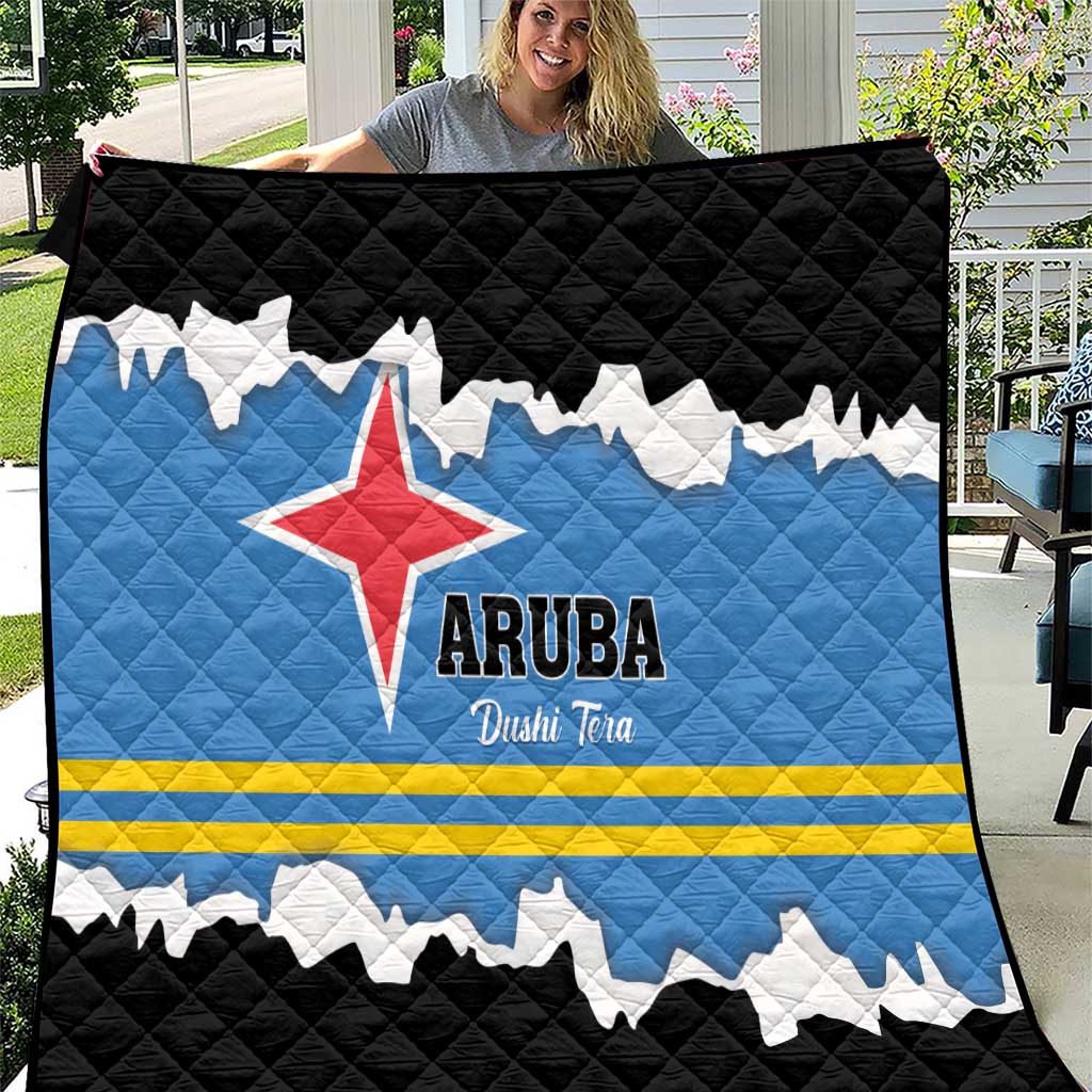 Aruba Dushi Tera Quilt Coat Of Arms Torn Paper Stylized
