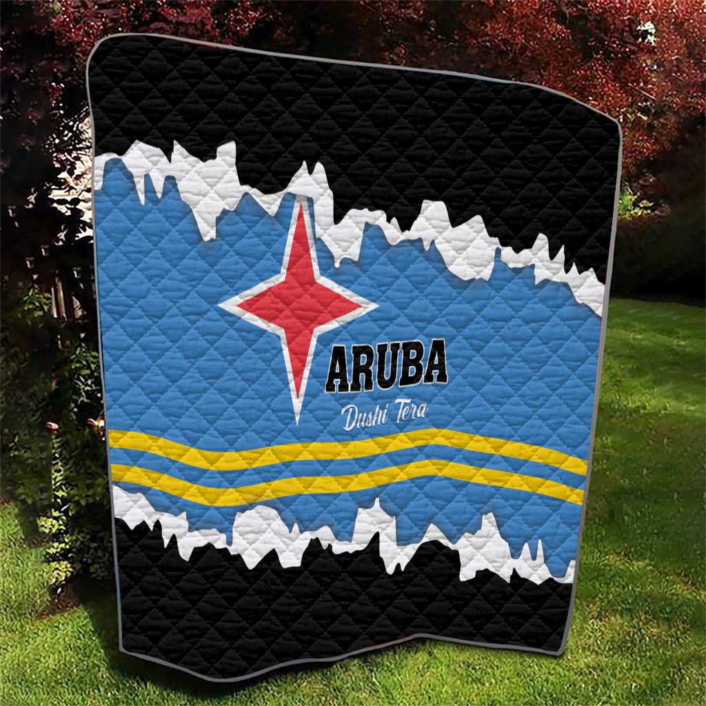 Aruba Dushi Tera Quilt Coat Of Arms Torn Paper Stylized