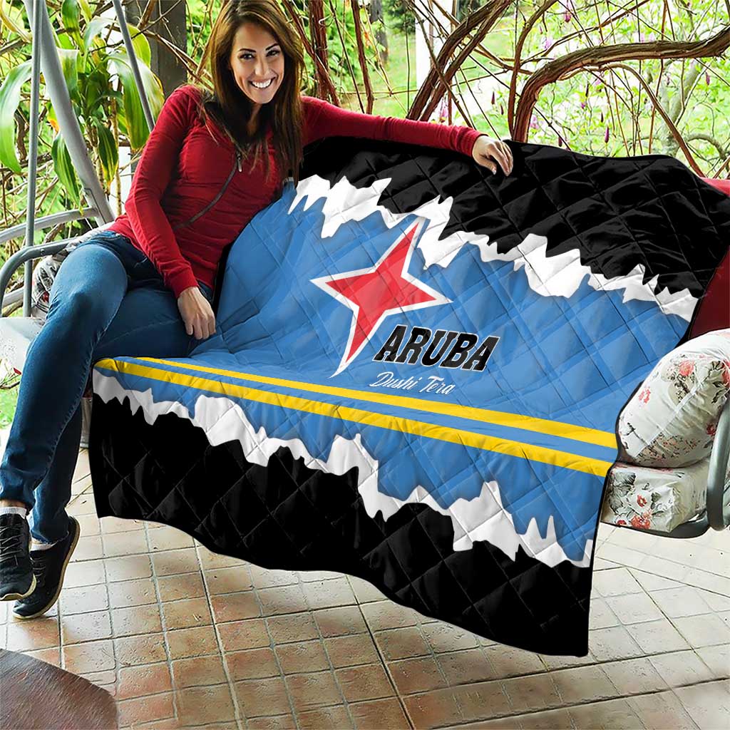 Aruba Dushi Tera Quilt Coat Of Arms Torn Paper Stylized