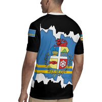 Aruba Dushi Tera Rugby Jersey Coat Of Arms Torn Paper Stylized