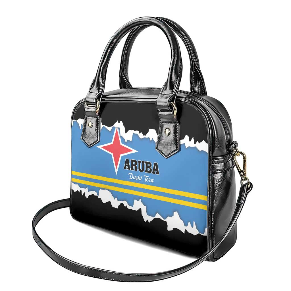 Aruba Dushi Tera Shoulder Handbag Coat Of Arms Torn Paper Stylized