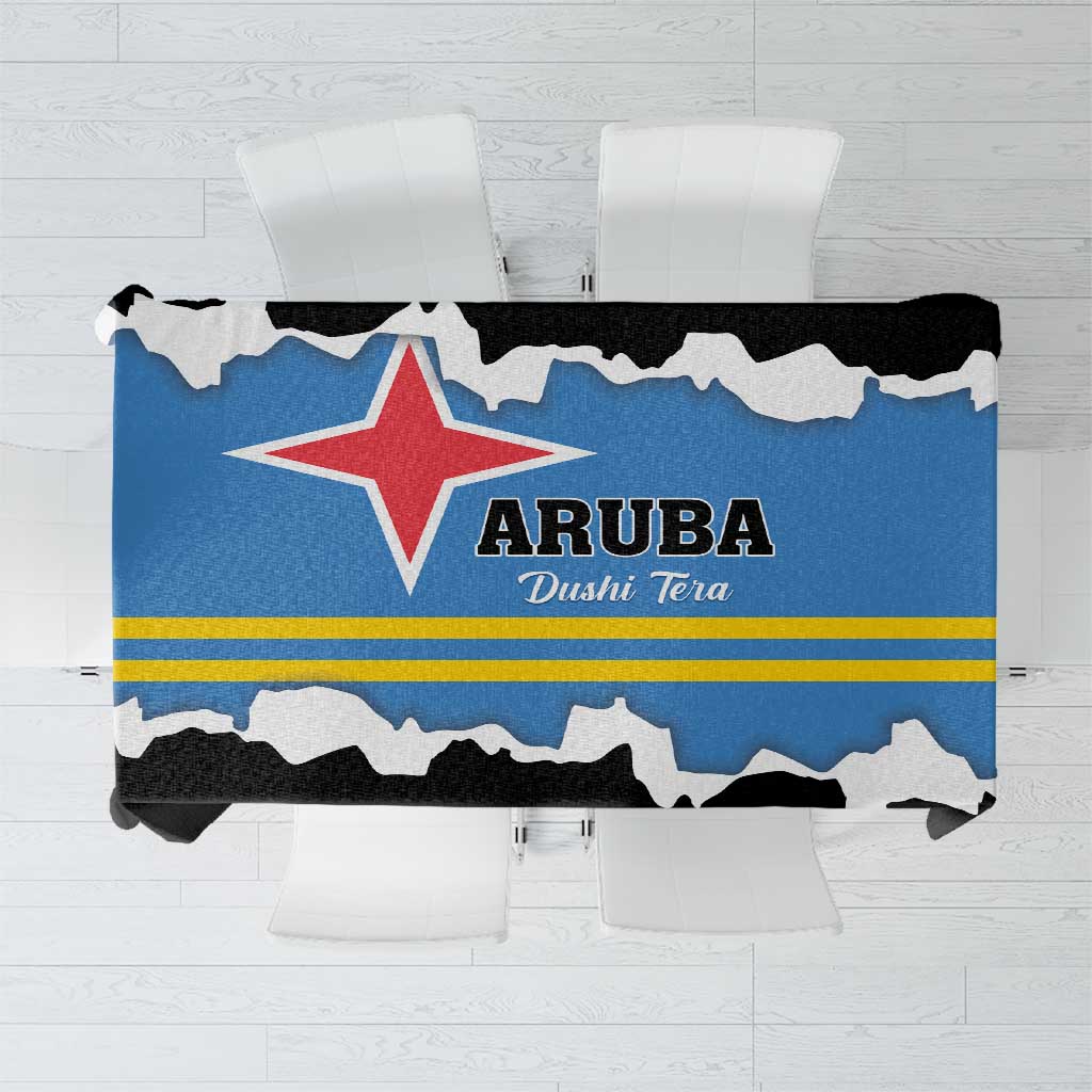 Aruba Dushi Tera Tablecloth Coat Of Arms Torn Paper Stylized