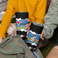 Aruba Dushi Tera Tumbler Cup Coat Of Arms Torn Paper Stylized