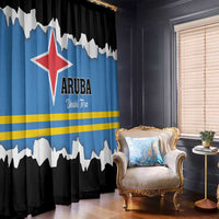 Aruba Dushi Tera Window Curtain Coat Of Arms Torn Paper Stylized