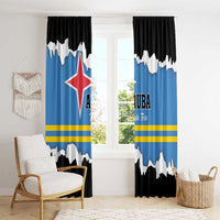 Aruba Dushi Tera Window Curtain Coat Of Arms Torn Paper Stylized