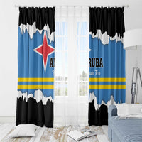 Aruba Dushi Tera Window Curtain Coat Of Arms Torn Paper Stylized